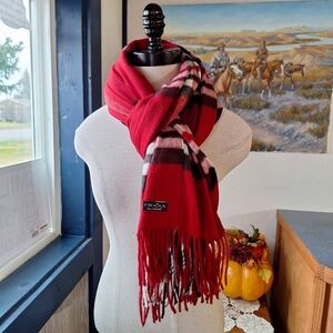FRAAS Feel Cashmink Fringed Plaid Scarf/Wrap, RN#66349